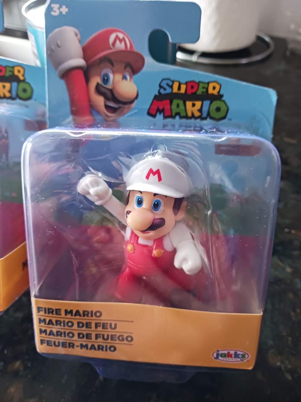 Super Mario Fire Mario Collectible Figure - White & Red